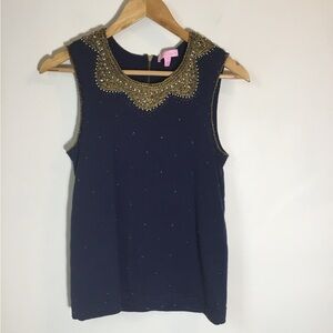 Lilly Pulitzer Kate Beaded Embellished Sleeveless Sweater‎